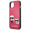 Etui do iPhone 13 mini Karl Lagerfeld Ikonik Karl & Choupette Fuksja