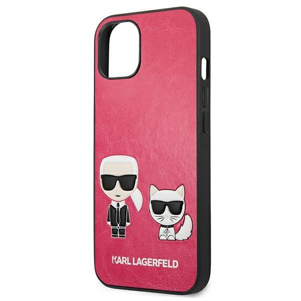 Etui do iPhone 13 mini Karl Lagerfeld Ikonik Karl & Choupette Fuksja
