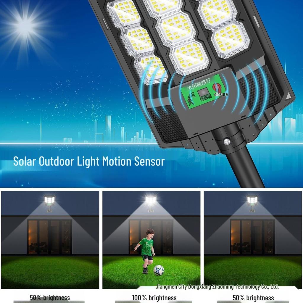 Smart Waterproof Induction Solar Lamp with Remote Control for Outdoor Courtyard and Street Lighting