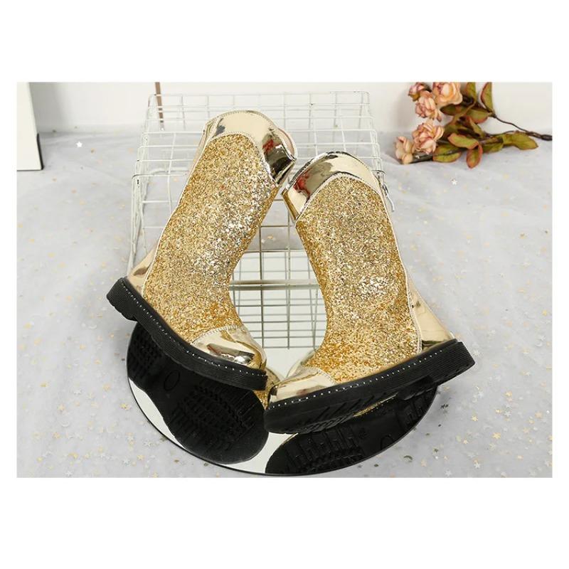 Botas Fashion Girls' Shoes Autumn Kids Sequined Ankle Boots Comfort Non Slip Girls Boots Zapatos De Mujer