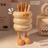 Cartoon Design Duck-Shaped Desk Organizer Ice Cream Theme Storage Bucket  Student Use