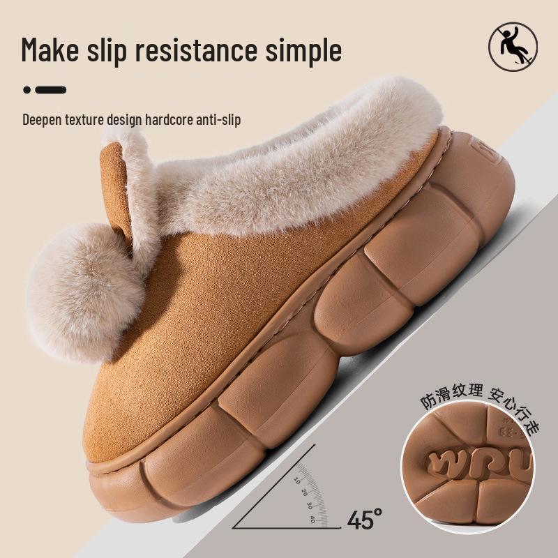 Women's Warm Fleece-Lined Non-Slip Postpartum Slippers for Autumn/Winter 2025