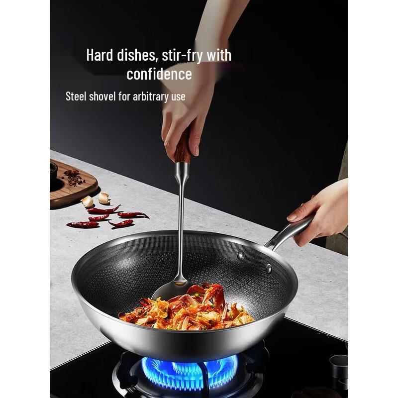 COOKER KING 32cm 304 Stainless Steel Non-stick Stir-fry Pan