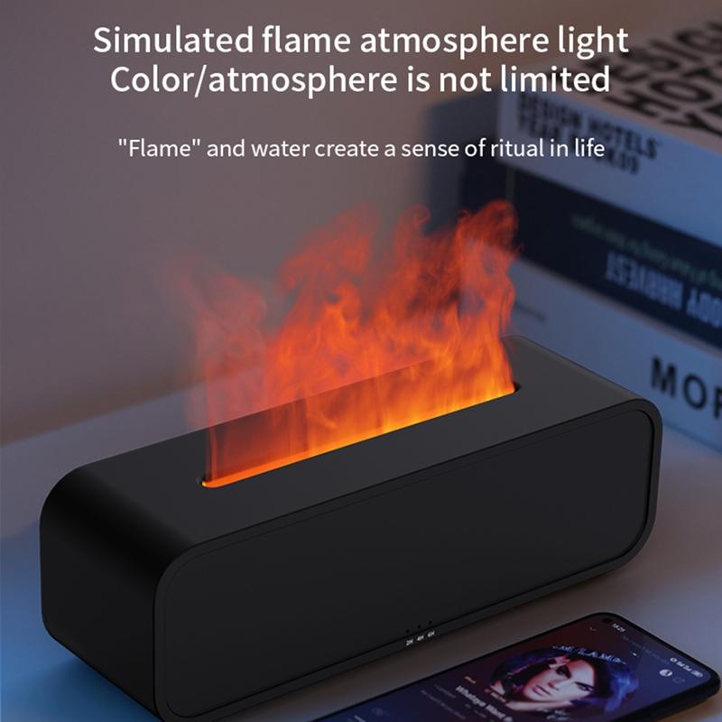 Simulated Flame Aromatherapy Machine Remote Control 7-Color Lighting Timing Mute Humidification Perfume Dilator