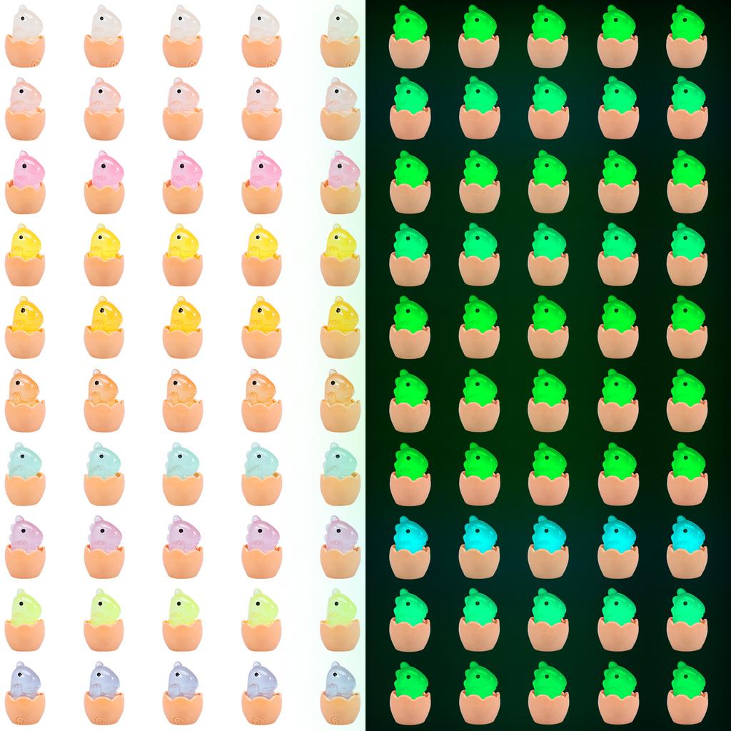 50/100Pcs Luminous Mini Resin Ghost Figurine Glow in The Dinosaur Fish Tank Decor DIY Garden Halloween Christmas Ornaments