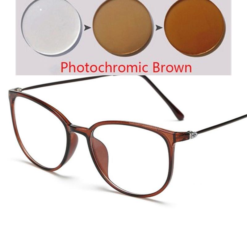 Ultraleichte TR90 Myopiebrille Retro Ovaler Rahmen für Damen Herren Dioptrien -0,5 bis -6 Kurzsichtigkeit Brillen