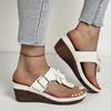 Chic Floral-Embellished Wedge Sandals for Women - Comfortable Soft-Sole Beach Slides for Stylish Summer Vacation