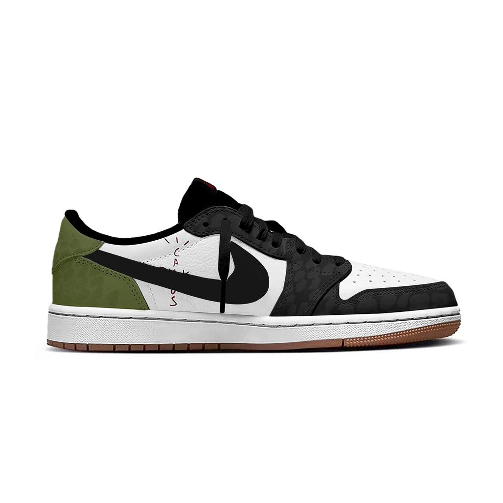 Travis Scott X Jordan Air Jordan 1 Vintage Basketbalové boty Unisex Nízké Zelené DZ4137-700(Tým1698- 7.0 )