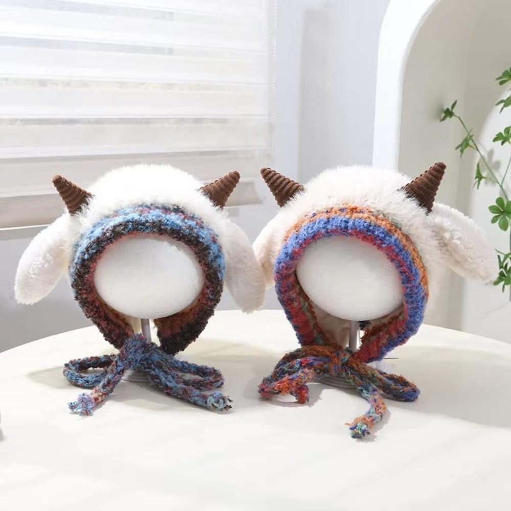 Cartoon Winter Plush Hat Warm Ear Protection Cap Cute Woolen Knit Hats Children