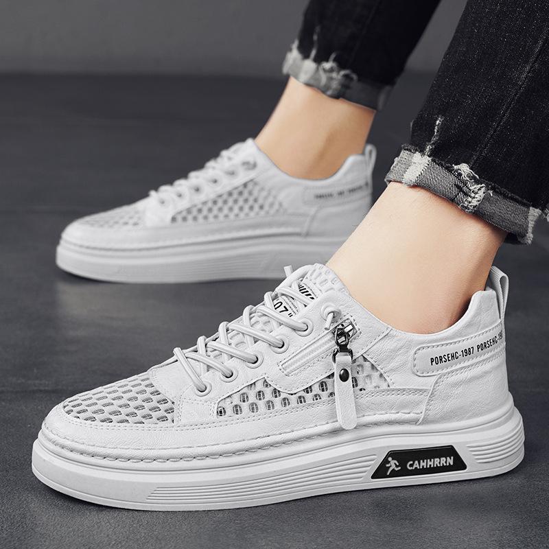 

Мужские летние дышащие сетчатые туфли 2024 новые сетчатые тонкие спортивные и повседневные кеды на одной педали 44