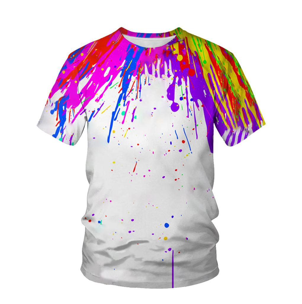 [Gesundheitstuch Sommer grenzüberschreitend heißer Verkauf Außenhandel 3D-Digitaldruck Tintenspritzer kurzärmeliges T-Shirt Fabrikquelle]