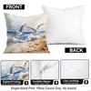 1pcs/4pcs Watercolor Seagull Coast Cushions Pillowcase Polyester Cushion Cover Throw Pillow Pillowcover Home Car Sofa Decor