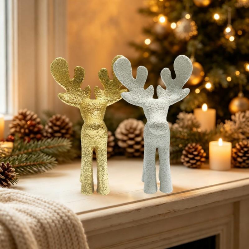 Resin Christmas Reindeer Figurine Standing Decor Holiday Tabletop Display Gift