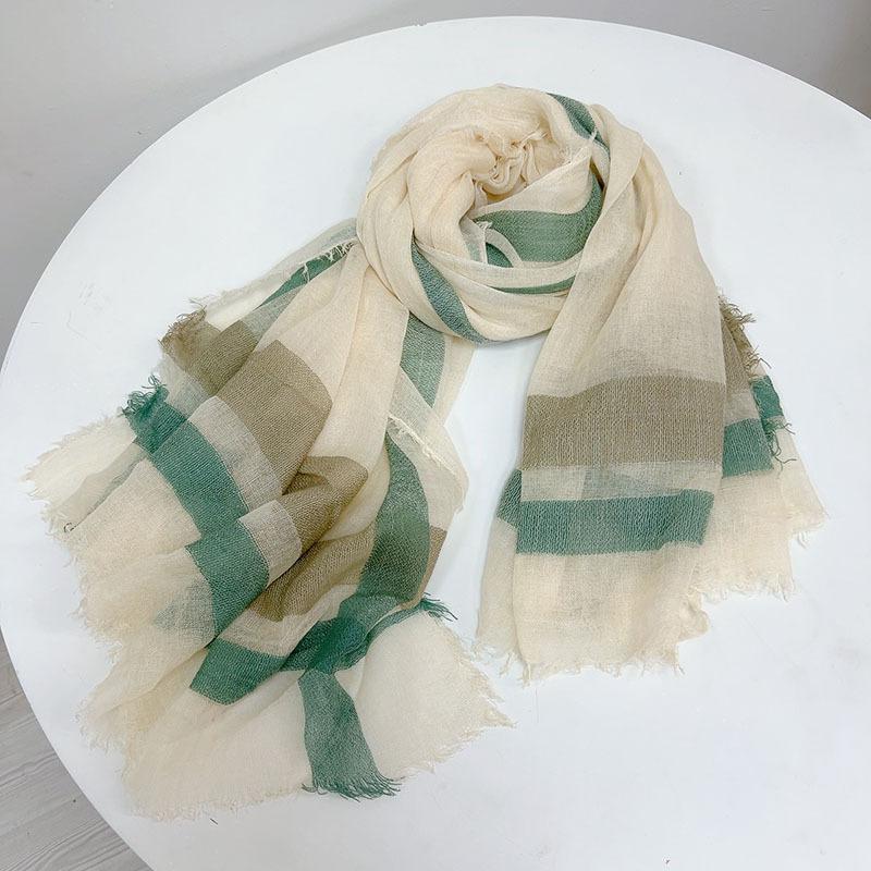 

Autumn And Winter Wool Acrylic Blend Scarfs For Ladies 100*200 Checkered TurbansFor Women