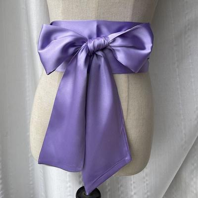 Waist Cover Satin Silk Bow Corset Waist Belt Decorative Wide Bowknot Fabric Ribbon Cummerbunds DIY Lace Up Waistband Strap