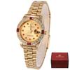 REGINALD Golden Lady Watch Date Crystal Styles Women's Dress Clock Water Proof Dress Wristwatch