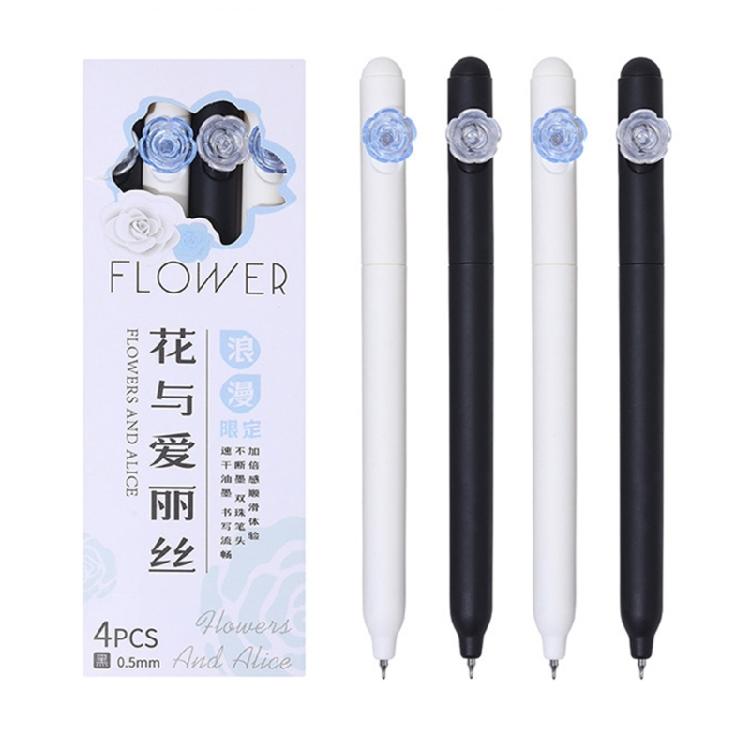 4x Black Ink Neutral Pen 0.5mm Gel Pen Rotating Signature Pen Smooth Writing Pen 1