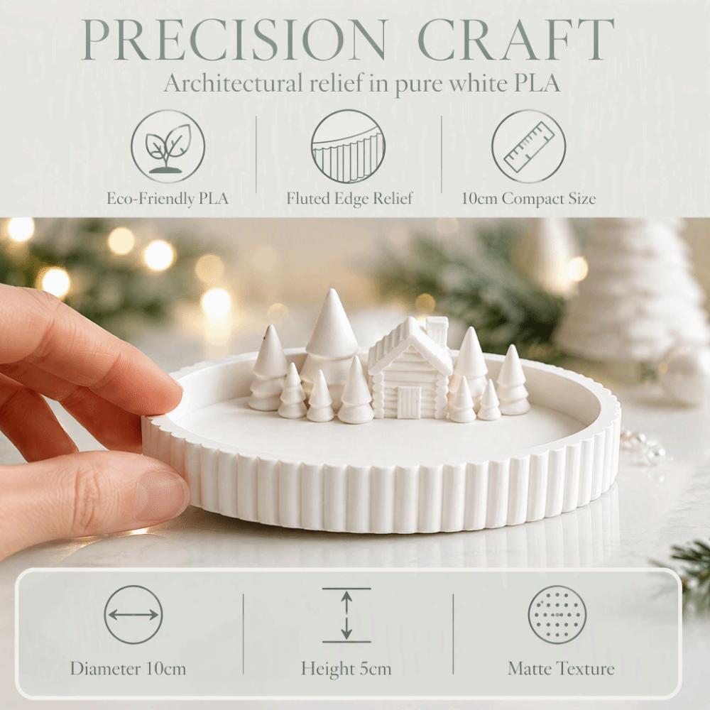 Small Miniature Landscape Hollow Ball Shaped Snow Scene Decoration Christmas Atmosphere Tray Home