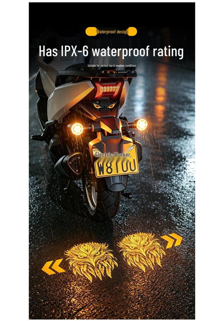 LED Flowing Water Motorcycle Turn Signal, Super Bright 12V Direction Indicator for Electric Vehicles and Scooters