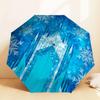 1pc Frozen Castle Snowflakes Automatic Folding Umbrella, Heavy Duty 8 Rib Iron Frame,  Suitable for Travel, Daily Use, Birthday, Decor Gift M0104006