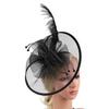 Vintage Women Fascinator Hat Feather Bridal Headpiece Chic Feather Mesh Headband  for Women