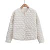 Women Autumn Loose Leisure Commuter Heart Shaped Simple Quilted Jacket