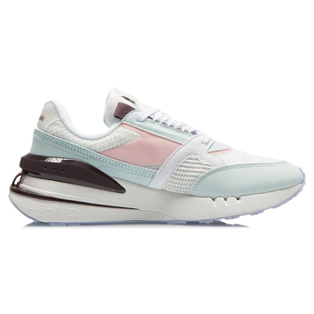 New LiNing Anti Slip And Wear Resistant Lightweight Low Top Running Shoes Women's White Blue AGCR184-2