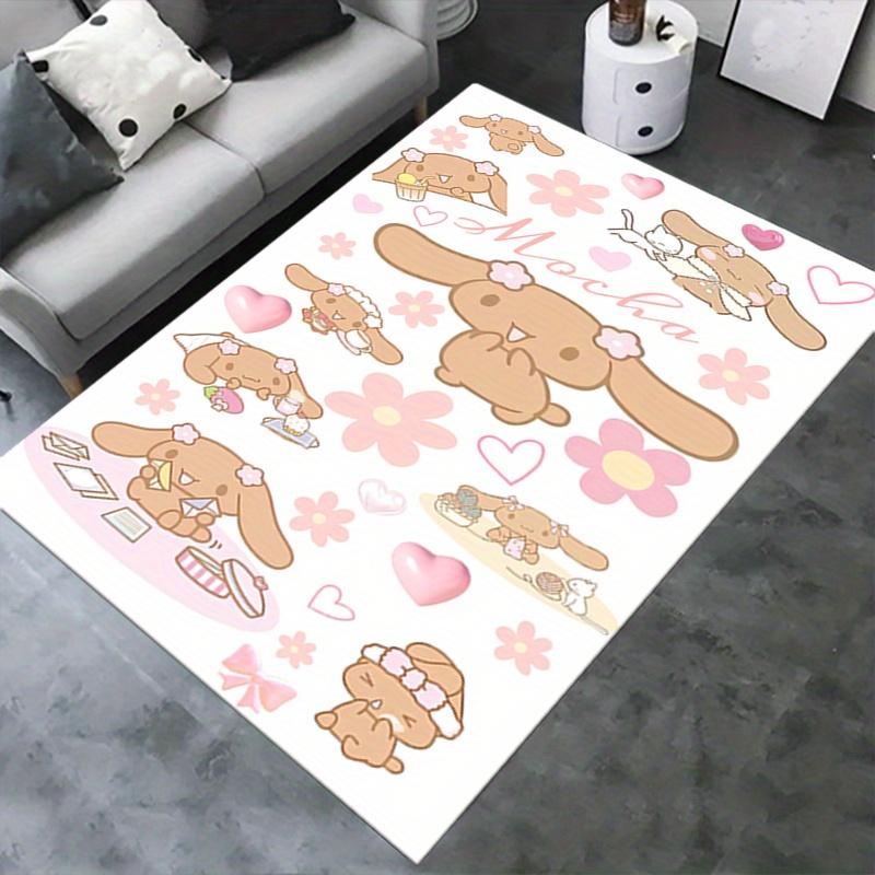 

Office Carpet Sanrio for Mocha, Cute, KawaiiNon-Slip, Machine Washable Polyester Door Mat - Pink with Cute Cartoon Design, Perfect for Livin 60cm by 90cm