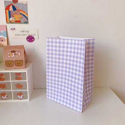 20 Stück Ins-Stil Bunte Karomuster Kraftpapier-Tüte Geburtstagsparty Abschluss Weihnachten Geschenkbeutel Verpackungsbeutel Süßigkeiten Haushaltswaren Taschen