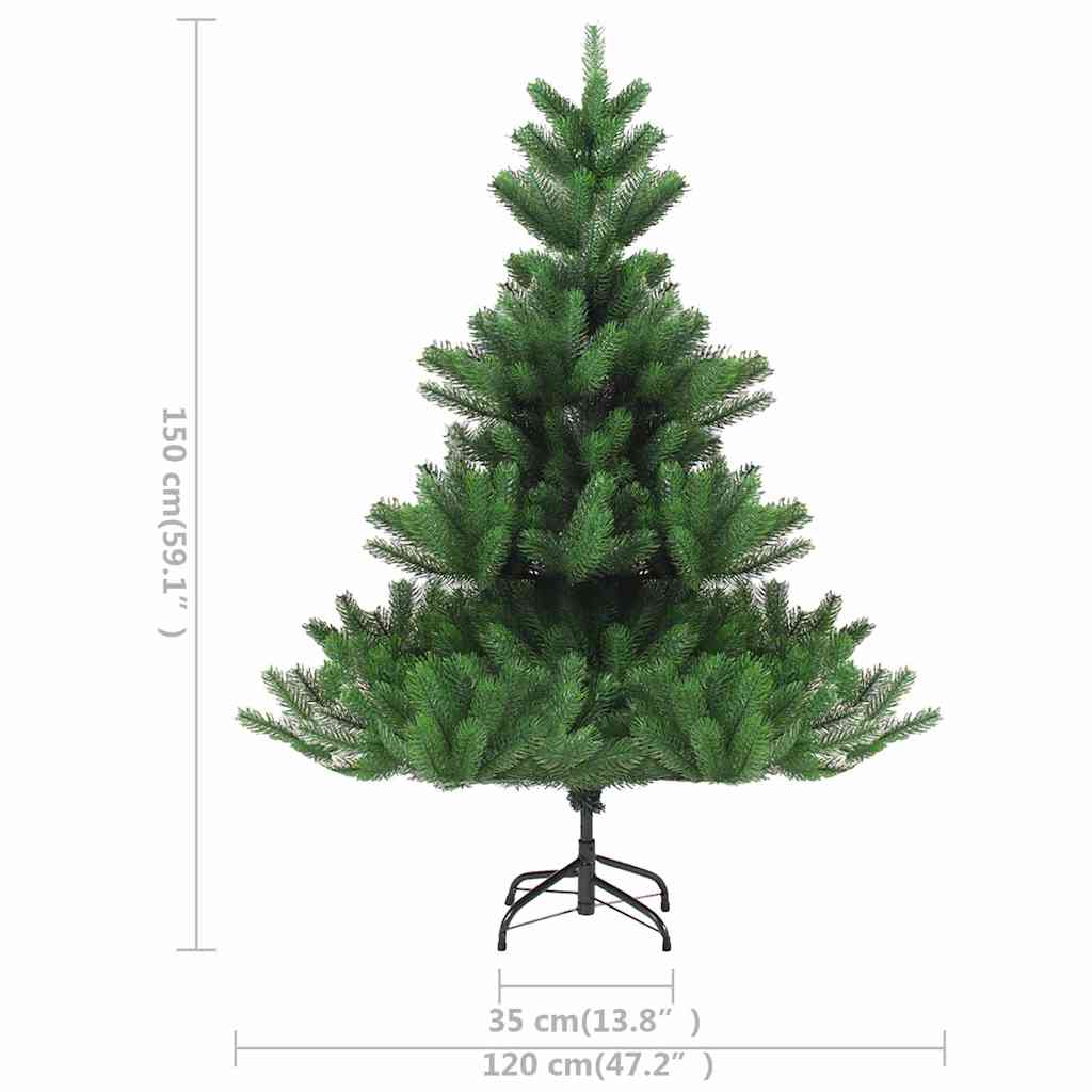 Artificial Christmas Tree Nordmann with LED Lights & Ornaments Green 150 Cm