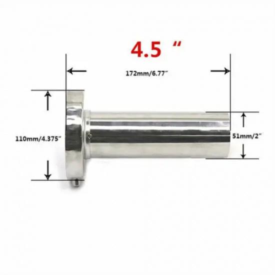 4.5'' Inch Stainless Steel Round Exhaust Muffler Tip Removable Silencer Silver