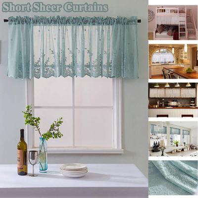 Schlafzimmer-Spitze, kurzer kleiner Fenstervorhang, Stangentasche, Café-Vorhänge, transparenter Fenstervorhang