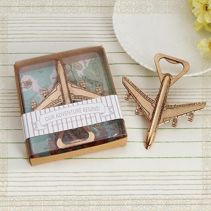 New Creative Plane Beer Bottle Opener "Let the Adventure Begin" Airplane Wedding Party Bottle Opener