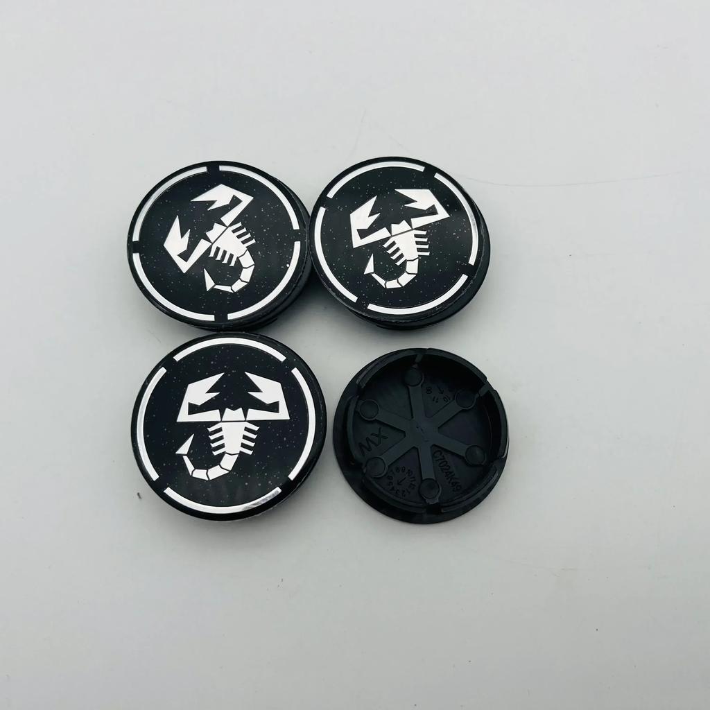4 Pieces 50mm For Scorpion Abarth 5CC 1100 500 Alloy Auto Wheel Rim Center Cap Cover Hub Dust-proof Covers Car Styling 4 Pieces