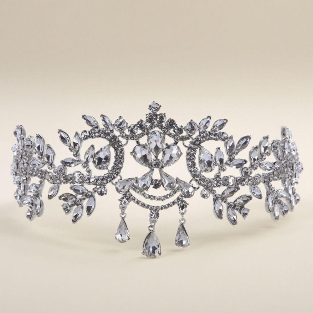 Sparkling Rhinestone Headdress Luxury Bridal Tiaras Head Chain Women Hair Jewelry  Bridal Party