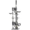 Cat Scratching Post 240-260 Cm Ceiling Height, Large Cat Tree, Climbing Tree for Large Cats with Sisal Rope, Light Grey