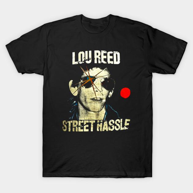 Men Black Print T-shirt Lou Reed Vintage No-Cut Transfer Paper Print Cotton Tshirt 3XL чёрный