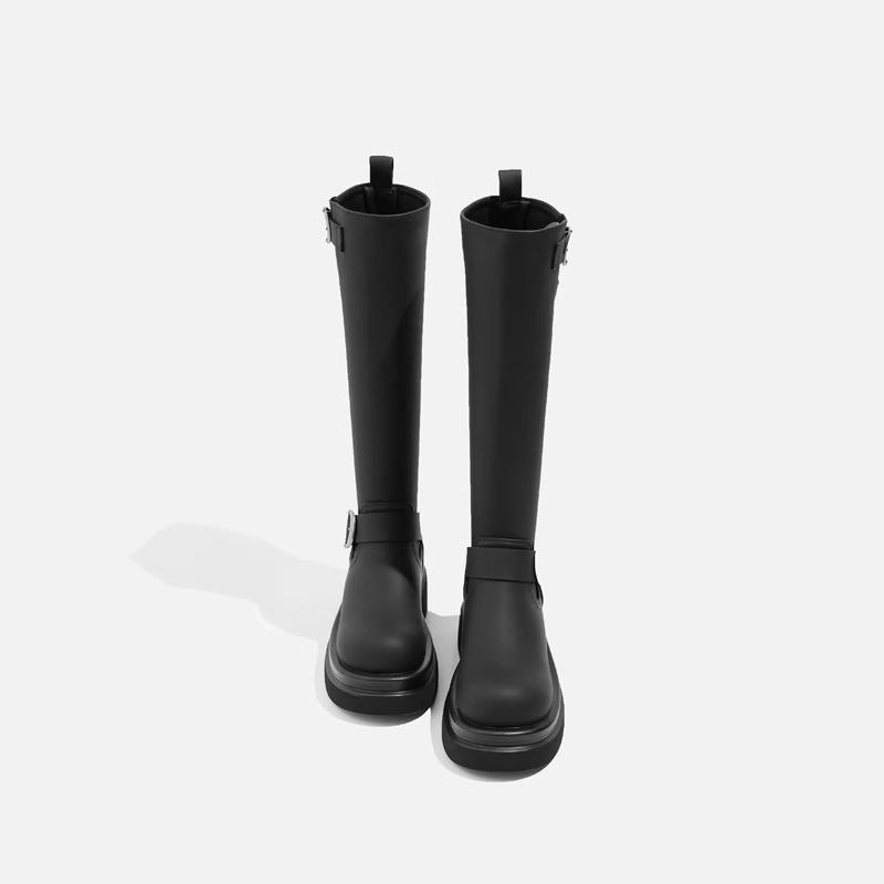 Fashion 2025 New Fashionable and High-quality Classics Leather Autumn WInter Warm Knee High Boots Heels Platform Casual Boots