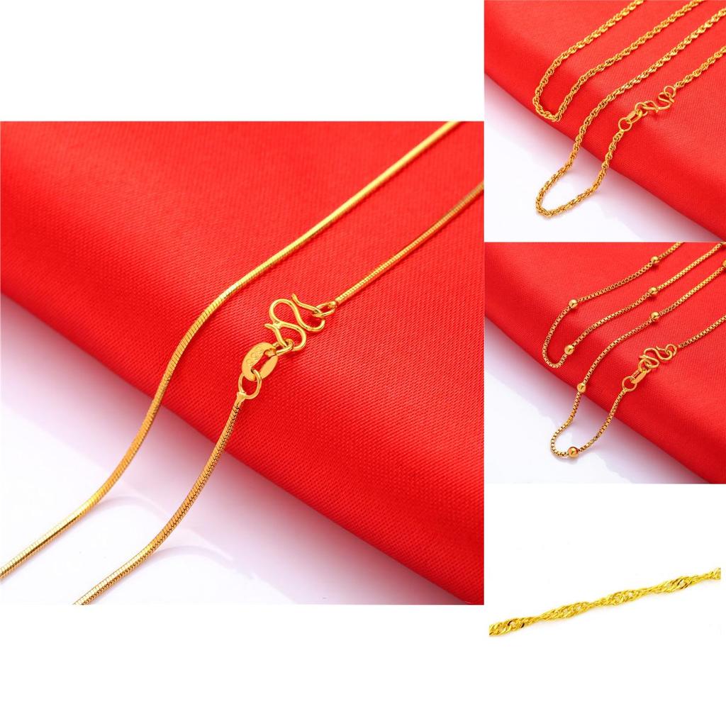 Gold Plated Water Wave Necklace Stylish Thin Chain For Any Occasion**
