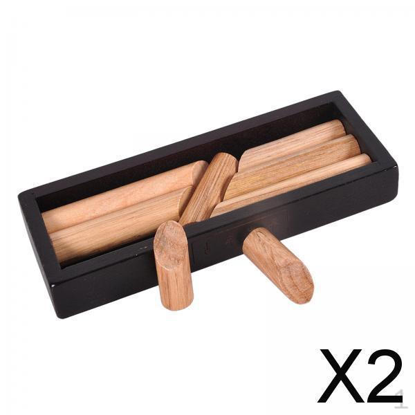 2x Wooden Puzzle Games Toys in Storage Box Intelligence Game Sequential Puzzles