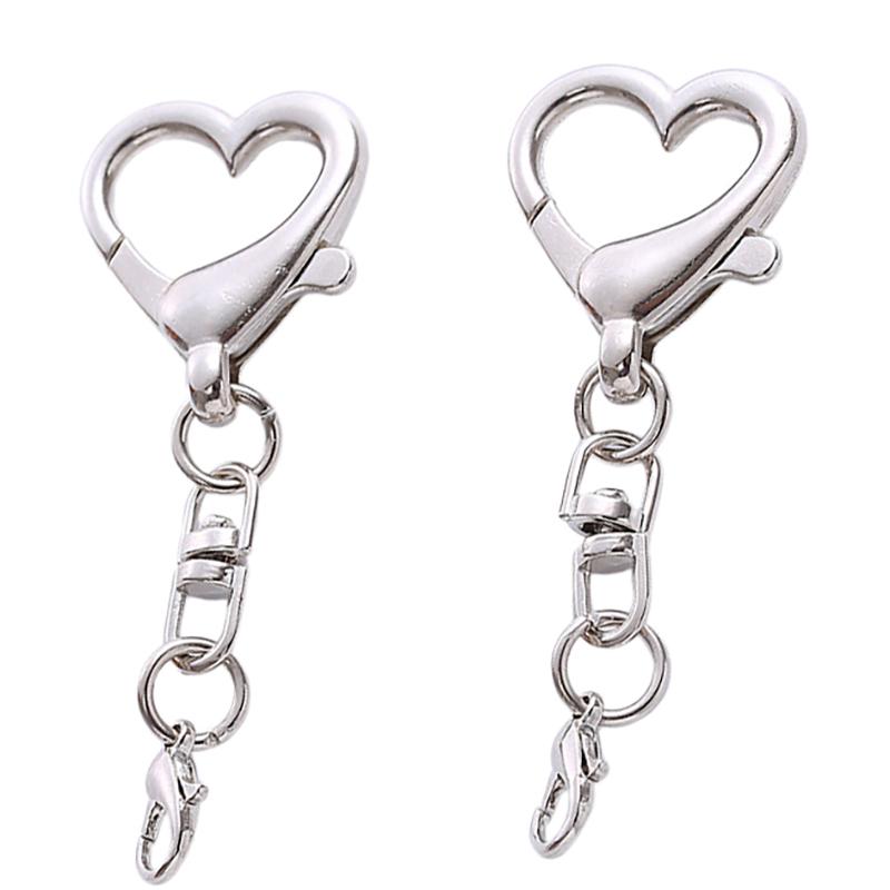 10Pcs Round Wire Open Ring Metal Key Holder Unique Alloy Heart Keyring Pendant Love Shaped Clasp For DIY Projects Key Ring Chain