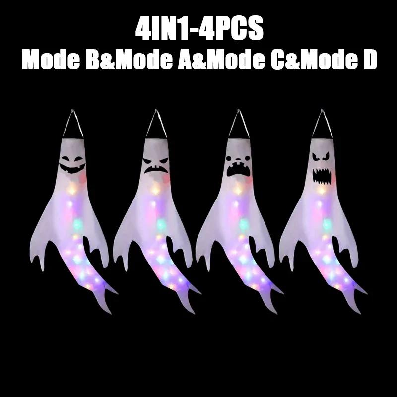 Scary Ghost Windsock LED Lighting Ghost Pendant Hanging Ghosts Ghost Festival Venue Decoration Props Halloween Party Decoration