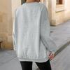 Herbst Winter Rundhals Locker Lässig Einfarbig Sweatshirt Damen Schlicht Alleskönner Samt Pullover Top