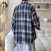 Chutang Men's Plaid Long Sleeve Work Shirt