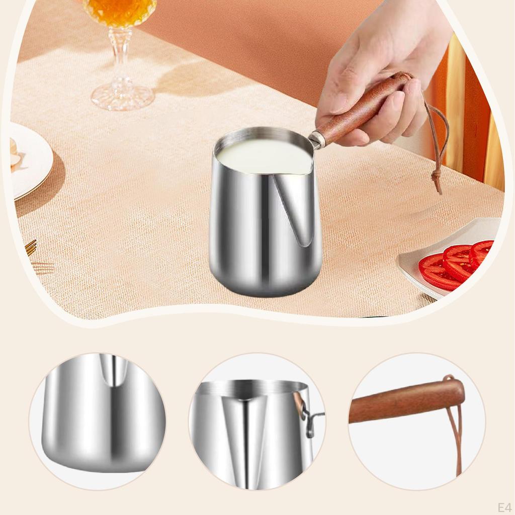 Turkish Coffee Pot Kettle Stainless Steel Frothing Pitcher for Kitchen Household