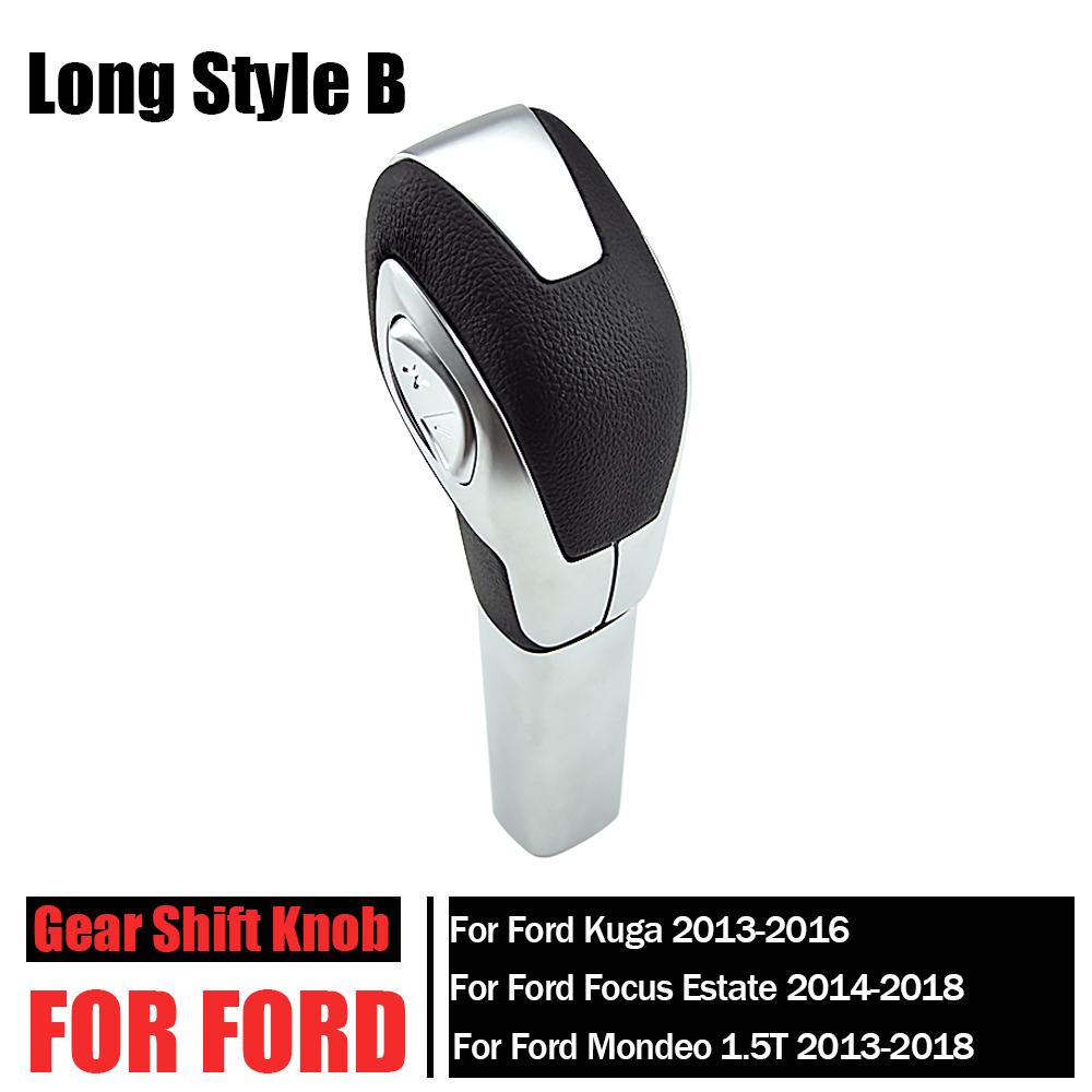 Fit For Ford Focus Kuga Mondeo Ecosport Fiesta 2013-2018 Car Automatic Gear Stick Shift KnobShifter Lever Head Black Silver