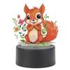 Lampada a LED con Pittura Diamante di Animali Carini con Strumenti Lampada da Tavolo Pittura Diamante Fai da Te Acrilica per Camera da Letto Soggiorno Ufficio di Casa
