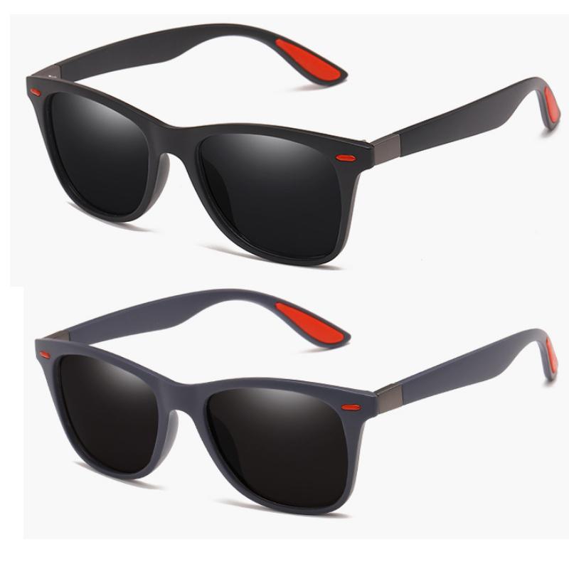 2Pack Retro Sunglasses for Women Men Trendy Sun Glasses Black Red Outdoor Sports Driving Fishing Glasses