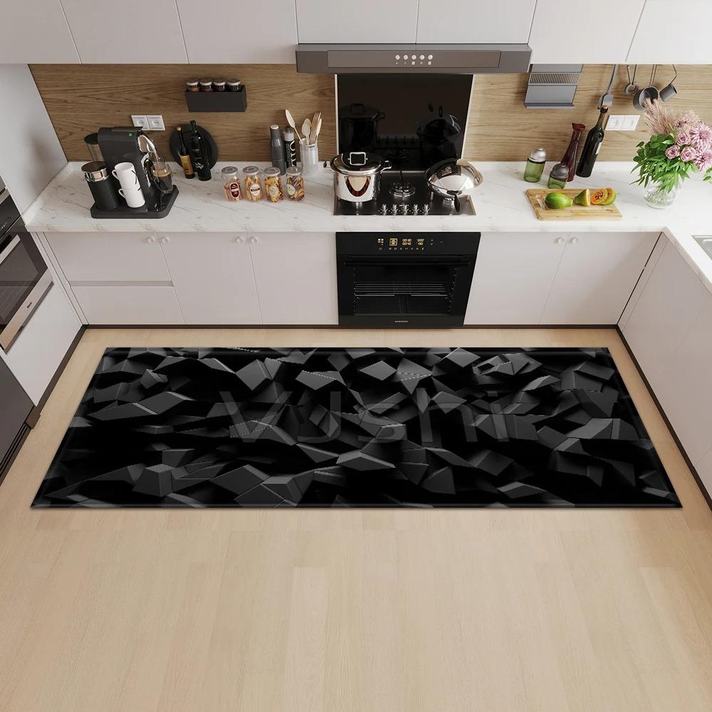 Geometric Square Pattern Home Kitchen Floor Mat Door Front Decoration Floor Mat