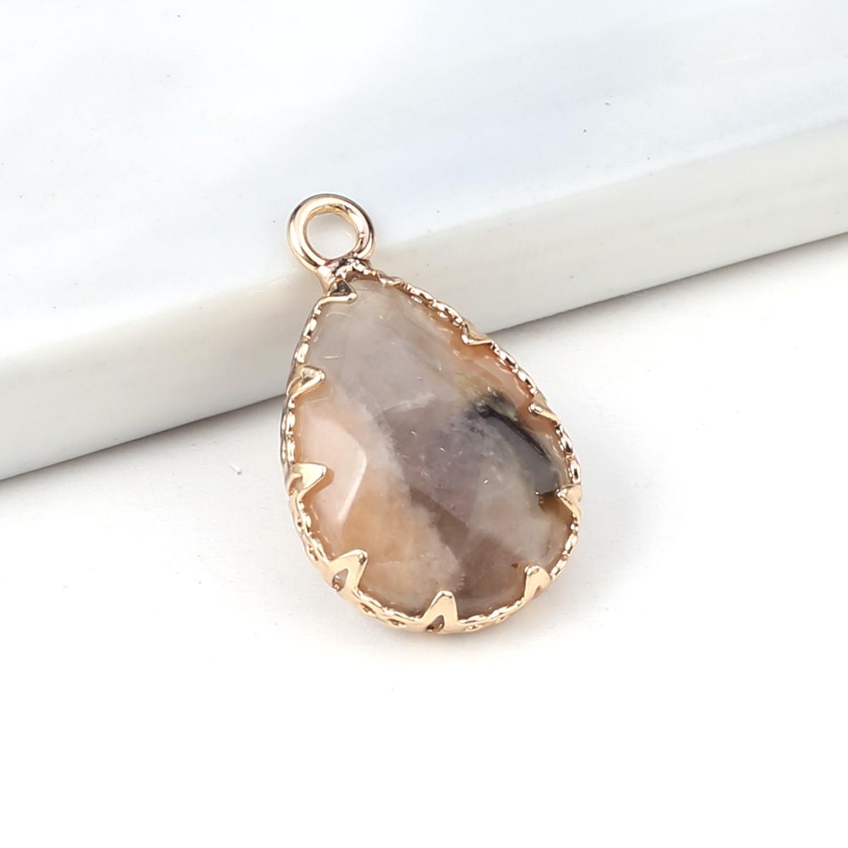 

2 шт., небольшой кулон из натурального камня, граненый кулон в форме капли для изготовления ювелирных изделий, ожерелье, серьги, аксессуар для браслета 2Pcs/Sakure Agate